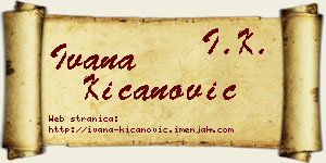 Ivana Kićanović vizit kartica